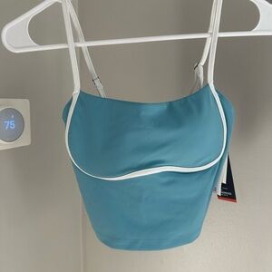 Gilly Hicks Blue/White Contrast Workout Top NWT